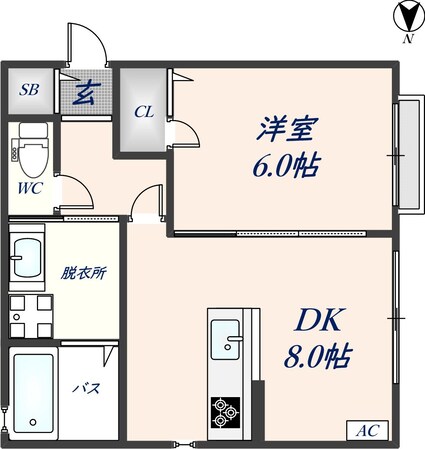 瓢箪山駅 徒歩5分 2階の物件間取画像